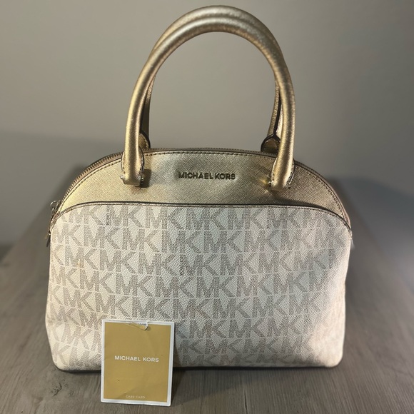 Michael Kors Vanilla  Dome Satchel Bag - Picture 1 of 8